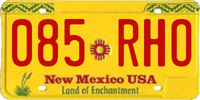 NM license plate 085RHO
