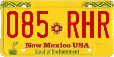 NM license plate 085RHR