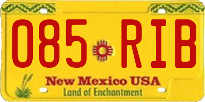 NM license plate 085RIB