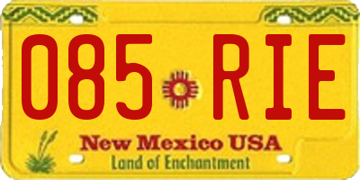 NM license plate 085RIE