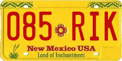 NM license plate 085RIK