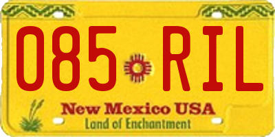 NM license plate 085RIL