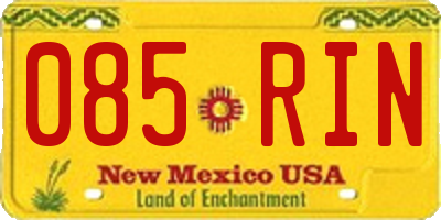 NM license plate 085RIN