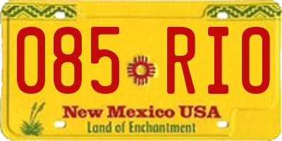 NM license plate 085RIO
