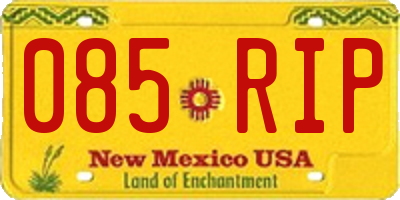 NM license plate 085RIP