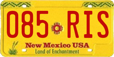 NM license plate 085RIS