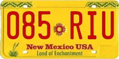 NM license plate 085RIU