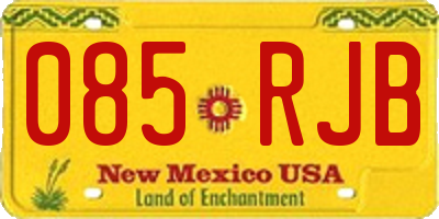 NM license plate 085RJB