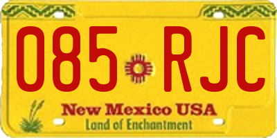 NM license plate 085RJC
