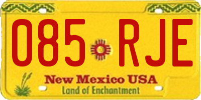 NM license plate 085RJE
