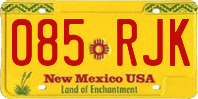NM license plate 085RJK
