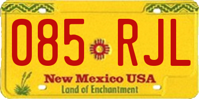 NM license plate 085RJL