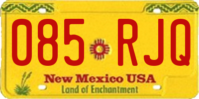 NM license plate 085RJQ