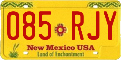 NM license plate 085RJY