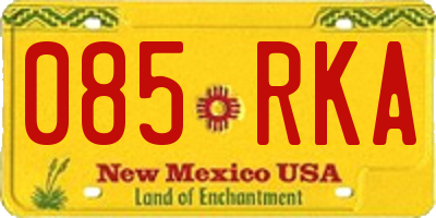NM license plate 085RKA