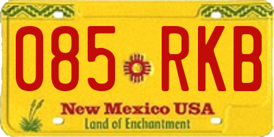 NM license plate 085RKB