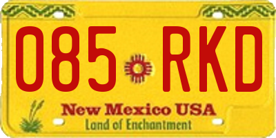 NM license plate 085RKD