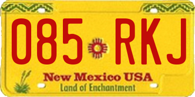 NM license plate 085RKJ