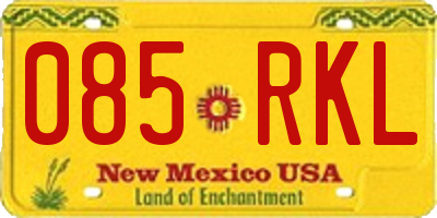 NM license plate 085RKL