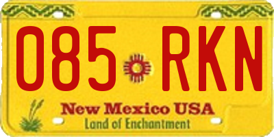 NM license plate 085RKN