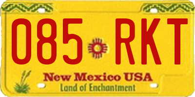 NM license plate 085RKT