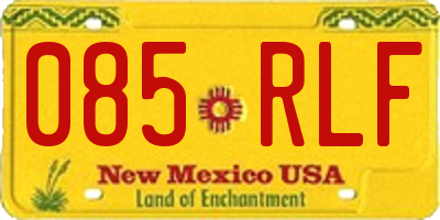 NM license plate 085RLF