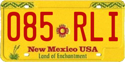 NM license plate 085RLI