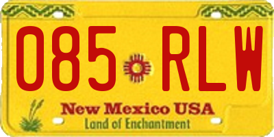 NM license plate 085RLW