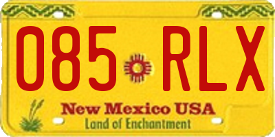 NM license plate 085RLX