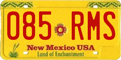 NM license plate 085RMS