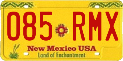 NM license plate 085RMX