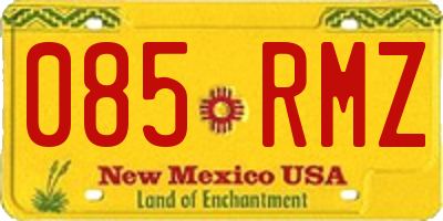NM license plate 085RMZ