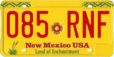 NM license plate 085RNF