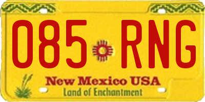 NM license plate 085RNG