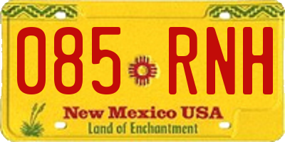 NM license plate 085RNH