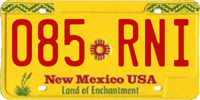 NM license plate 085RNI