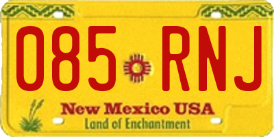 NM license plate 085RNJ