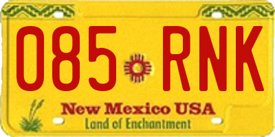 NM license plate 085RNK