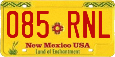 NM license plate 085RNL