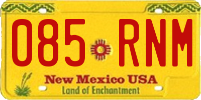 NM license plate 085RNM