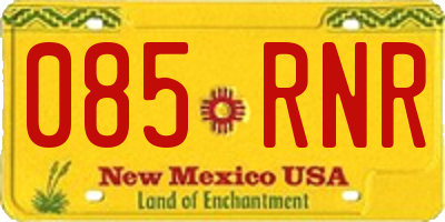 NM license plate 085RNR