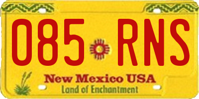 NM license plate 085RNS