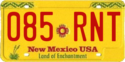 NM license plate 085RNT