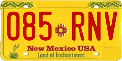 NM license plate 085RNV