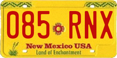 NM license plate 085RNX