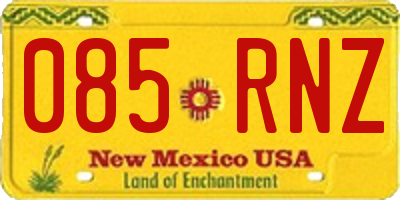 NM license plate 085RNZ