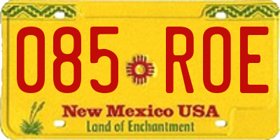 NM license plate 085ROE
