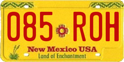 NM license plate 085ROH