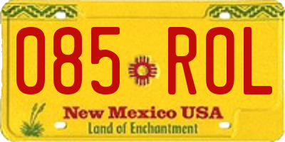 NM license plate 085ROL