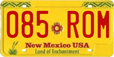 NM license plate 085ROM